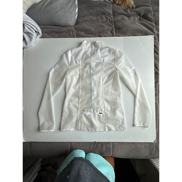 Oiselle Women's Lightweight Running Jacket Size S Sheer White with Neon Zipper - Picture 6 of 8